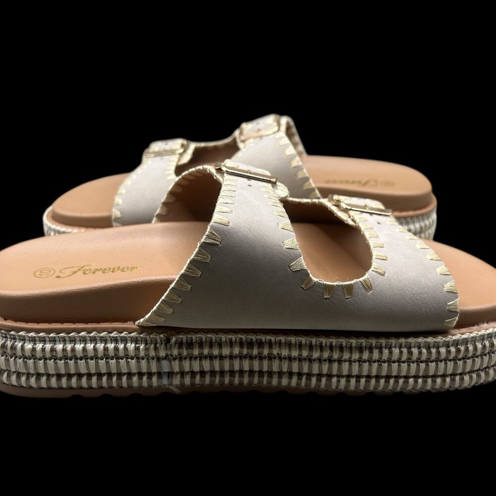 Forever BRAINY-06 Platform Sandal with Stitching - Taupe - Size 10 (NEW IN BOX) - Picture 2 of 7